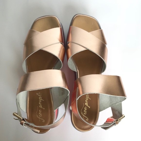 Free People Kate Wedge Sandal Rose size 9 - Picture 5 of 8